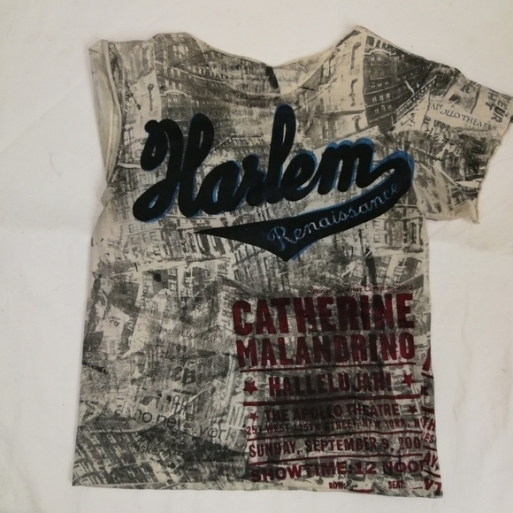 Vintage Catherine Malandrino Y2k Harlem Renaissance Commemorative Print T Shirt - Picture 10 of 10